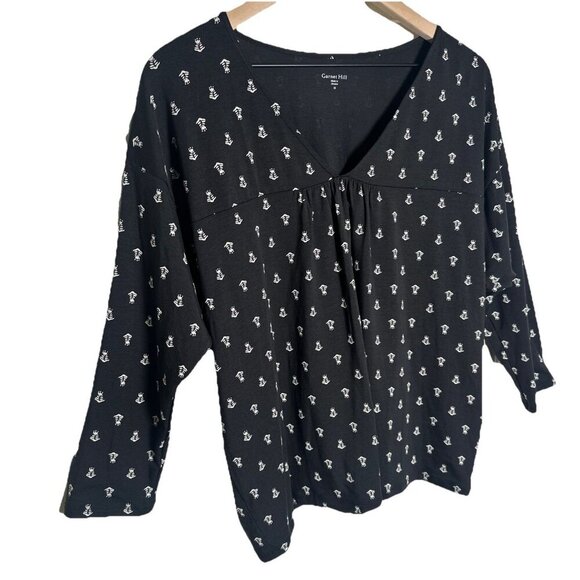 Garnet Hill Medium Artist Skeleton Bones Graphic Tee Top Tencel Lyocel Coastal - Picture 5 of 11